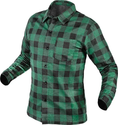 Produktbild von NEO TOOLS Flanellhemd, Grün - Bequeme Arbeitskleidung, 100% Baumwollflanell, Robust, XL (58)