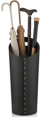 Regenschirmständer, schwarz, mit Auffangschale und 2 Haken, 57 cm