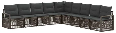 Produktbild von vidaXL Gartensofa-set 9 stk. Grau Poly-Rattan