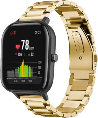 Produktbild von Strap-it Xiaomi Amazfit GTS Gliederarmband (Gold)