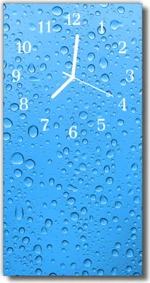 Produktbild von Tulup Glasuhr Wanduhr Küchenuhr Echt-Glas 30x60 Wassertropfe Blau
