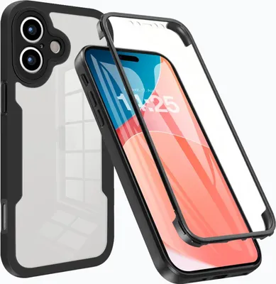 Produktbild von 360 Grad Rundum Schutz Handyhülle für Apple iPhone 17 Full Cover Vollschutz Case Farbe: Schwarz
