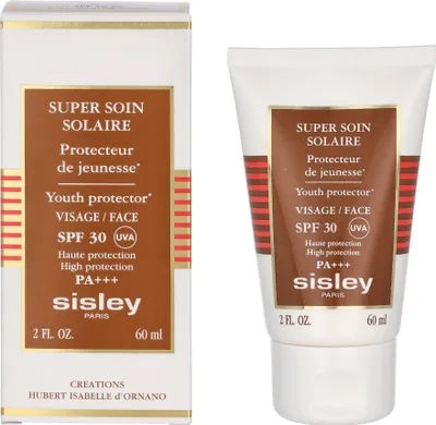 Produktbild von Sisley Super Soin Solaire Visage SPF 30, Sonnenschutzcreme, Gesicht, Tube, Feuchtigkeitsspendend, Nährend, Schutz, Weichmachend, Beruhigend, Jeder Hauttyp, 60 ml