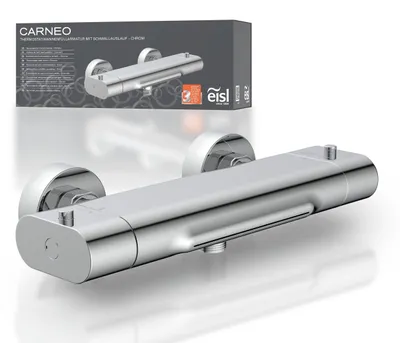Produktbild von eisl Wannenarmatur CARNEO, Wasserhahn Bad mit Thermostat, Badewannenarmatur Wasserfall, Mischbatterie Badewanne, Chrom