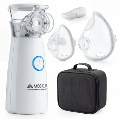 Produktbild von Tragbarer Mini-Vernebler mit Maske Mobiclinic Sehr leise Inhalator Für Kinder & Erwachsene Kompakt Nebumobi1