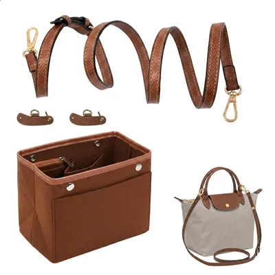 Imagen del producto de Organizador pequeño, de fieltro, con varios compartimentos, plegable, ideal para llevar en el bolso