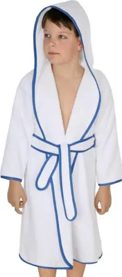 Produktbild von Frottee-Bademantel - Größe 5 - 7 Jahre - Weiß,Blau