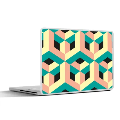 Produktbild von MuchoWow® Laptop Aufkleber Sticker Cover 3D - Muster - Würfel 32.5x23.5 cm - Sticker für Laptop - Selbstklebend