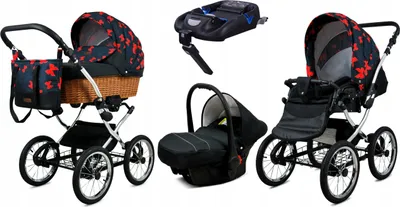 Produktbild von Babylux® Classic Exclusive | 4in1 Kinderwagen Set | Red Bow | Kombikinderwagen | Kinderwagenset