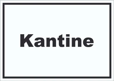 Produktbild von Kantine Aufkleber mit Text essen und trinken waagerecht A8 (52x74mm)