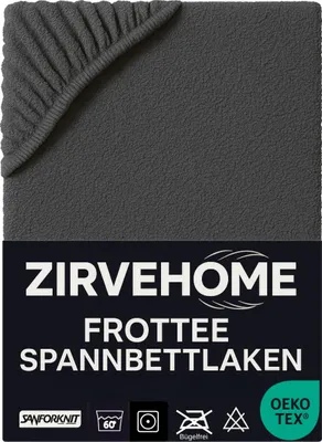 Produktbild von Frotte Spannbettlaken 180x200-200x200 cm - Winter Spannbetttuch Baumwolle Bettlaken für Matratzen bis 25 cm Höhe, Anthrazit