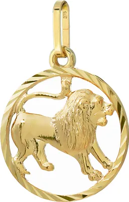 Produktbild von NKlaus Kettenanhänger Löwe Sternzeichen 375 Gelb Gold 9 Karat 15mm Horoskop Zodiak 13334