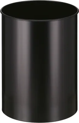 Produktbild von Stillvoller runder Metall Papierkorb | 30 Liter, HxØ 47x33,5cm | Schwarz