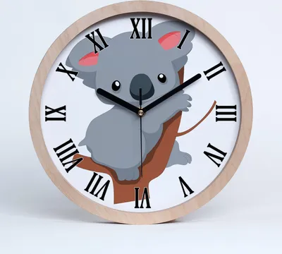 Produktbild von Holzuhr 20fi cm wanduhr - schwarze Spitzen - Koala auf einen Baum