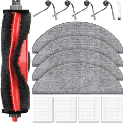 Produktbild von 14 Stück Zubehör für Roborock Q7 M5 / Q7 M5+ / Q7 L5 / Q7 L5+ Saugroboter, 1 Hauptbürste 4 Wischpad 4 HEPA Filter 4 Seitenbürste 1 Reinigungszubehör, Ersatzteilset