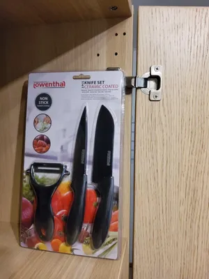 Produktbild von 3tlg. Messerset Antihaftbeschichtung Edelstahl, Schälmesser, Küchenmesser