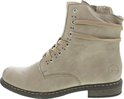 Produktbild von Rieker Damen Stiefelette Schnürboot schaftumspielende Schnürung 71218, Größe:39 EU, Farbe:Beige