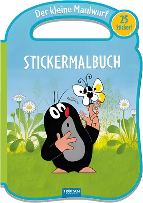 Obrázok produktu pre Trötsch Der kleine Maulwurf Stickermalbuch mit Henkel: Malbuch Beschäftigungsbuch Ausmalbuch Stickerbuch