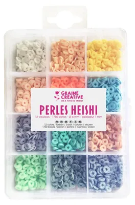 Obrázok produktu pre Krabička korálok heishi - 12 pastelových farieb