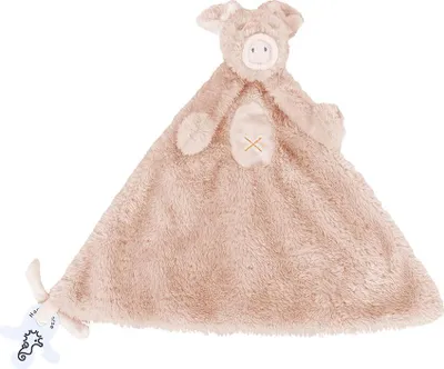 Imagen del producto de Happy Horse, mantita de peluche con forma de cerdito rosa, 28 cm