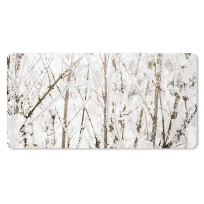 Produktbild von MuchoWow® Schreibtischunterlage Winter - Äste - Eis 80x40 cm - XXL Mauspad - Gaming Mauspad