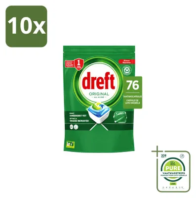 Produktbild von 10 x Dreft All-in-One Original Spülmaschinentabs - Großpackung - 10 Stücke