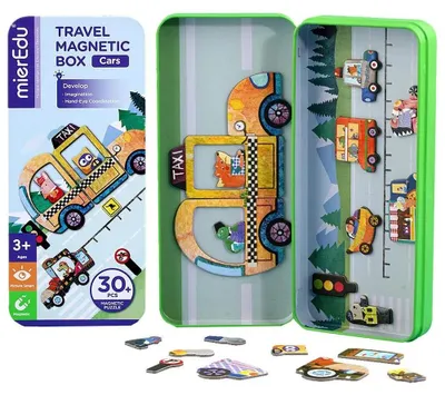 Zdjęcie produktu dla Puzzle magnetyczne Samochody dla dzieci od 3 lat