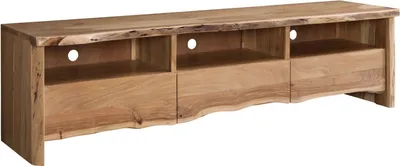 Image de MASSIVMOEBEL24 | Meuble TV 191x45 Acacia laqué Bois naturel PURE ACACIA #109