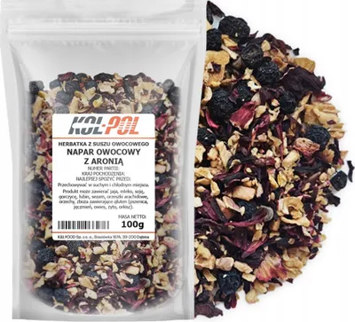 Zdjęcie produktu dla HERBATA OWOCOWA NAPAR Jabłko Aronia Porzeczka 100g Naturalna Kol-Pol