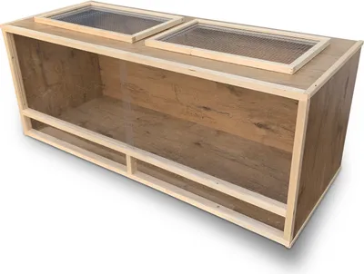 Produktbild von Elmato 12022 Holzterrarium Terrarium Eiche für Reptilien, komplett montiert inkl. Gitterdeckel, 150x60x60cm