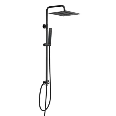 Produktbild von JOHO XXL EdelstahlDuschset Regenduche Duschsystem Duschstange mit Kopfbrause 30x30cm Matt schwarz
