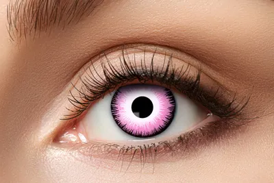 Produktbild von Kontaktlinsen Zoelibat Eyecatcher Pink Eye 12 Monatslinsen Pink ohne Sehstärke Cosplay Halloween