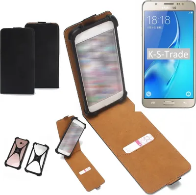 Produktbild von K-S-Trade Handyhülle Schutzhülle kompatibel mit Samsung Galaxy J5 (2016) Case Cover Flip Style Bumper schwarz 1x
