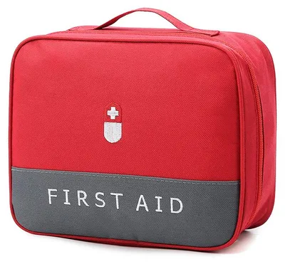 Produktbild von Große Erste-Hilfe Tasche – tragbare Medikamententasche, Reise Apotheke, Organizer für Medikamente (groß),Red