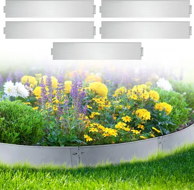Obrázek produktu pro Jopassy Obruba trávníku Obruba záhonu Obruba cesty Kovová obruba Obruba záhonu Pozinkovaná palisáda 100x18cm 30m