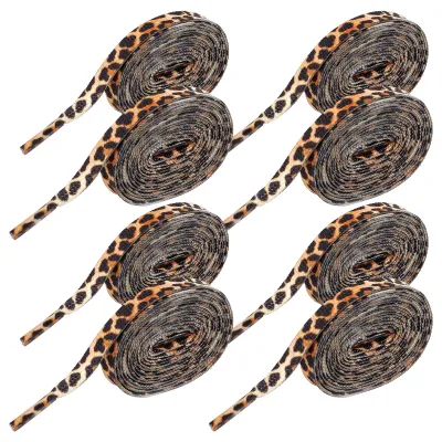 Productafbeelding van Elastische veters - Met luipaardprint - Voor sportschoenen - 4 paar