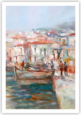Produktbild von Poster - Poster ohne Rahmen - Insel Boote Hafen - 70x100 cm - Wand Bild - Wanddeko - Wandbilder - Kunstposter - Wandposter - Bilder - Kunstdruck - Wanddekoration - Wandbild - P2XPA70x100-4852
