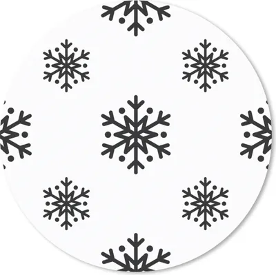 Produktbild von MuchoWow® Mauspad Mousepad Schneeflocke - Winter - Schwarz - Weiß - Muster 40x40 cm - Mousepads - Maus Mat - Pad - Mausunterlage - Schreibtisch Accessoires