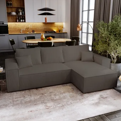 Produktbild von Ecksofa mit Schlaffunktion Majorka L - Sofa 280 cm mit Bettkasten, Ecksofa L-Form, Schlafsofa Couchgarnitur - Braun & Poso 04