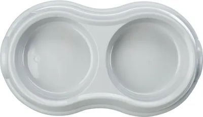 Produktbild von TRIXIE Doppelnapf, Kunststoff, 2 x 0,2 l / Ø 11 cm / 26 x 4 x 14 cm