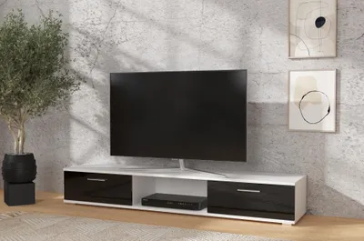 Obrázek produktu pro Stolek pod televizi PERTIS - bílý / černý lesk