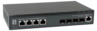 Produktbild von LevelOne Switch 4x10GE/4x10GSFP+ 19" Managed L3 – Switch – 10 Gbit/s