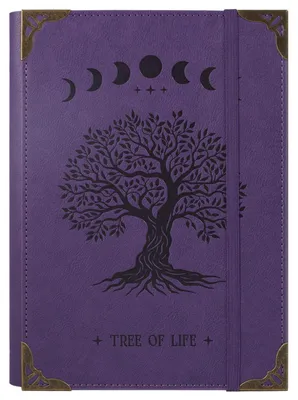 Produktbild von A5 Ringbuch Tagebuch Hardcover Kunstleder Vintage Baum Violett 196 Seiten College Lineatur