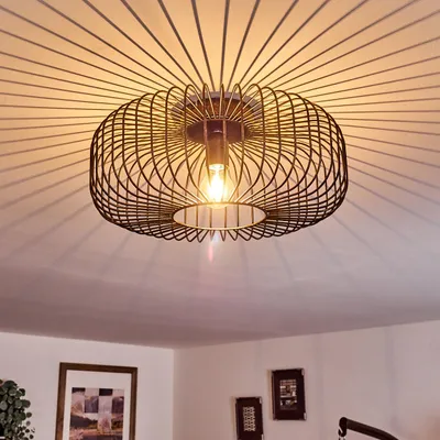 Produktbild von Pieris »Pieris« runde Deckenlampe aus Metall in Schwarz/Gold