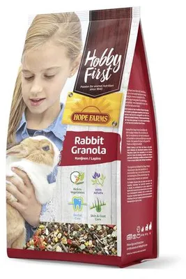 Productafbeelding van HobbyFirst Rabbit Granola konijnenvoer met groenten en alfalfa 800 g, 2 kg en 10 kg 800 Gram