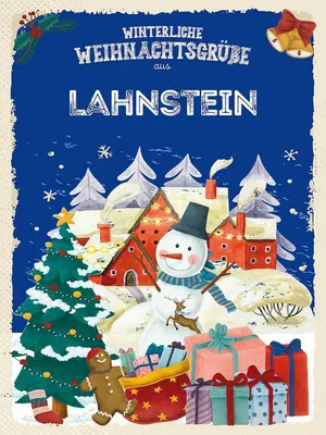 Produktbild von vianmo Holzschild 40x30 cm Weihnachtsgrüße LAHNSTEIN