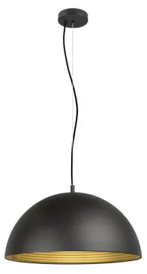 Zdjęcie produktu dla SLV FORCHINI M 50, lampa wisząca, E27, długość 150cm, 1x max. 40W, czarny mat / złoty mat 1008537