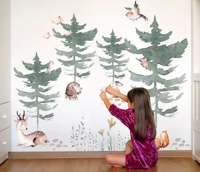 Kinderzimmer-Wandtattoo mit Waldtieren, Modell 036-078 – Decords, Produktansicht 1
