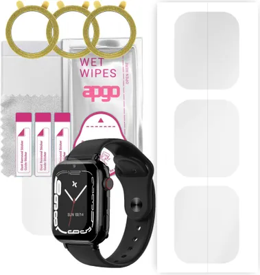 Produktbild von apgo 3 Stück Schutzfolie, klar, kompatibel mit Maxcom FW59 4G Smartwatch, Hydrogel Displayschutzfolie mit Positionierhilfe, Displayfolie, robust und kratzfest