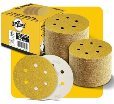 Produktbild von Schleifscheiben 150mm 6 Loch 40 Körnung Klett 80 Stück für